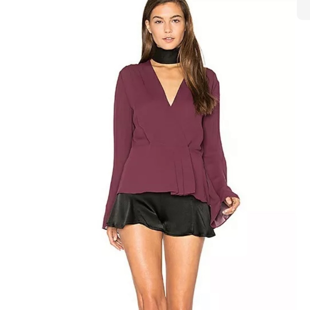 Elizabeth and James pleated wrap blouse (NWT)